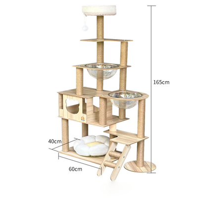 Density Board Cat Tree With Hammock Outdoor Cat Scratching Tower