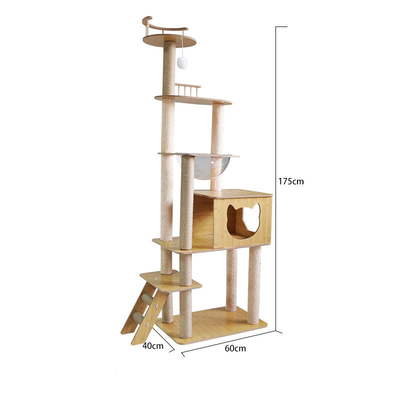 Density Board Cat Tree With Hammock Outdoor Cat Scratching Tower