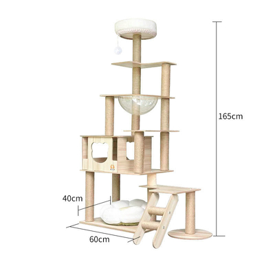 Density Board Cat Tree With Hammock Outdoor Cat Scratching Tower