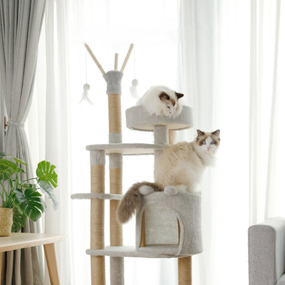 Scratch Resistant Modern Cat Tower Cat Climbing Frame Soft And Comfortable