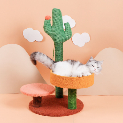 Flannel Sisal Indoor / Garden Cat Climbing Frame  Flower Cat Tree Cactus