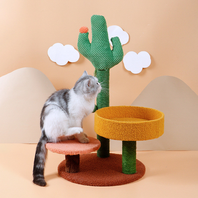 Flannel Sisal Indoor / Garden Cat Climbing Frame  Flower Cat Tree Cactus