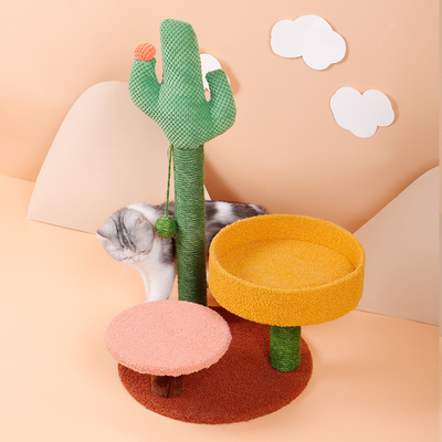 Flannel Sisal Indoor / Garden Cat Climbing Frame  Flower Cat Tree Cactus