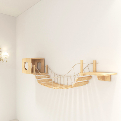 Diy Cat Climbing Wall Wood Cute Cat Tree Save Space Free Combination