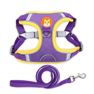 Suede Material Reflective Strips Pet Harness Vest For Dogs And Cats