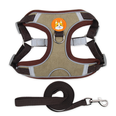 Suede Material Reflective Strips Pet Harness Vest For Dogs And Cats