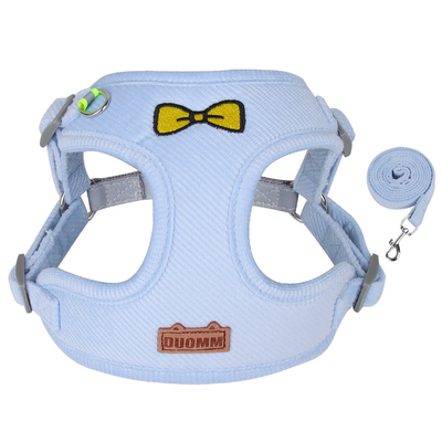 Reflective Pet Corduroy Harness Vest With Safety Buckle For Small Dogs