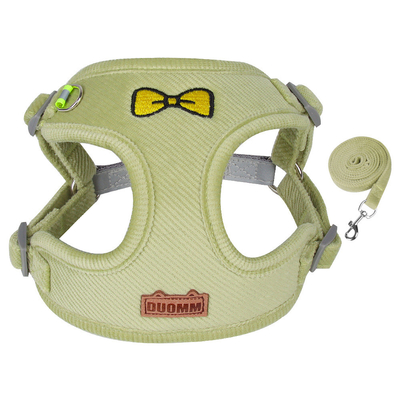 Reflective Pet Corduroy Harness Vest With Safety Buckle For Small Dogs