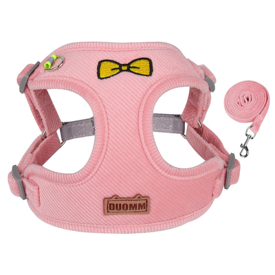Reflective Pet Corduroy Harness Vest With Safety Buckle For Small Dogs