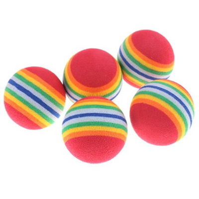 Interactive Elastic Material Rainbow Ball Pets Toy Silently Teasing Cats