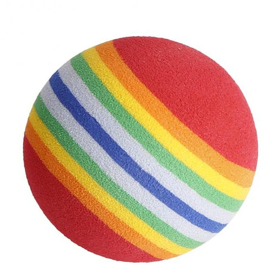 Interactive Elastic Material Rainbow Ball Pets Toy Silently Teasing Cats