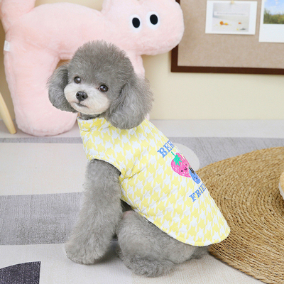 Thick Warm Wearing Dog Clothes Cute Clothing Dog Temperament Cherry Vest Pet Apparel