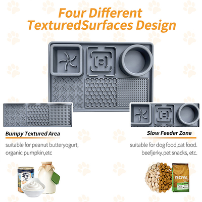 Dog Licking Mat Slow Food Bowl Food Grade Silicone With Suction Cup Pet Bowl