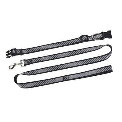 Snap On Adjustable Dog Collar Nylon Braided Dog Rope Reflective Pet Leash