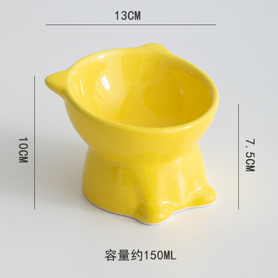 Pet Neck Guard Ceramic Elevated Cat Bowl Foot Diagonal Dog Bowl To Prevent Spilling Water And Food Bowl