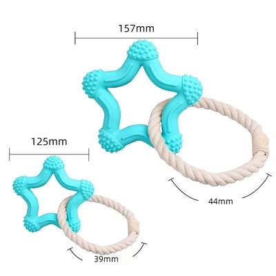 Pet Puzzle  Toy Factory Pentacle Cotton Rope Interactive Chew Molar Teeth Cleaning Rubber Toys