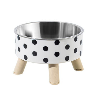 Pet Stainless Steel Elevated Single Bowl Anti-Upset Non-Slip Bowl Large Capacity Anti-Cervical Spine Dog Food Bowl