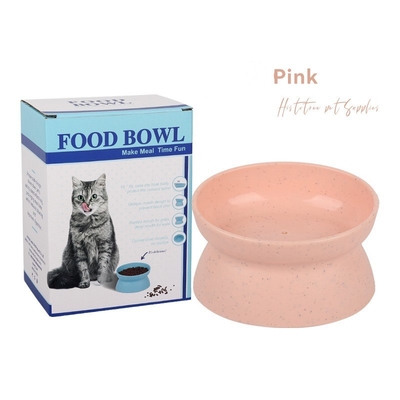 Elevated Raised  Cat Bowl Double Bowl Neck Guard Drinking Water Feeding Plastic Dog Bowl
