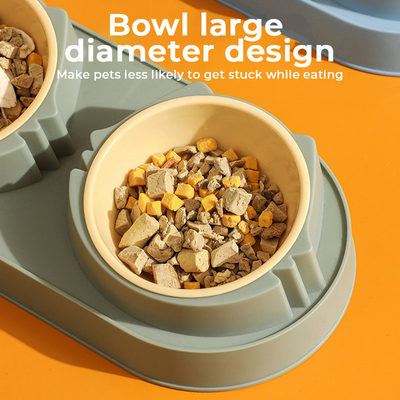 Customizable Ceramic Pet Food Bowl with Stainless Steel Material