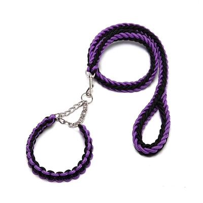 Pet Adjustable Collar Dog Anti Impact Eight Strand Nylon Braided Leash