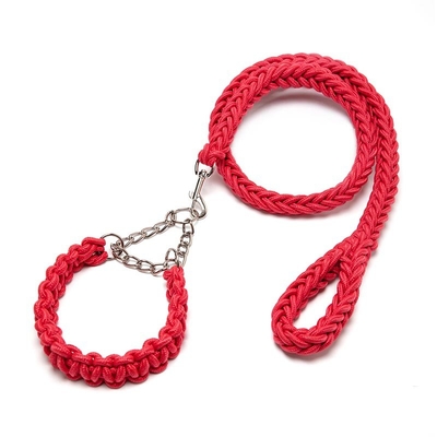 Pet Adjustable Collar Dog Anti Impact Eight Strand Nylon Braided Leash