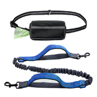 Pet Sports Running Reflective Material Leash Dog Double Handle Leash With Waist Bag Set