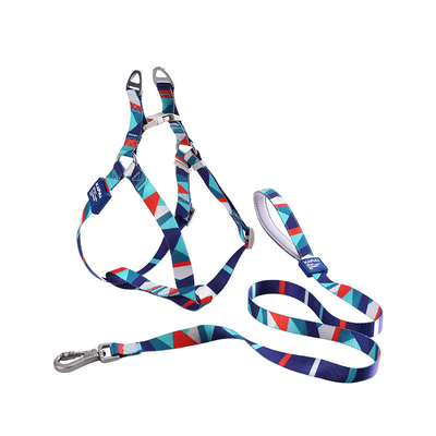 Pet Printed Harness Polyester Leash Set For Medium And Large Dogs
