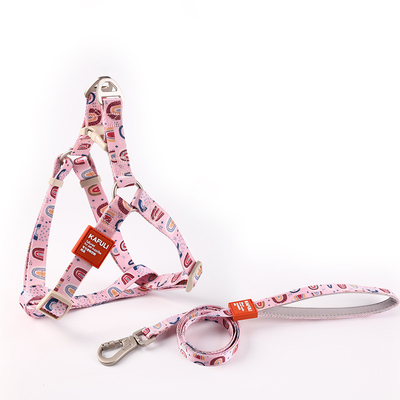 Pet Printed Harness Polyester Leash Set For Medium And Large Dogs