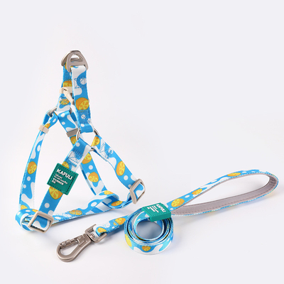 Pet Printed Harness Polyester Leash Set For Medium And Large Dogs