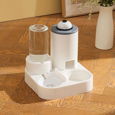 Automatic Cat Feeding Water Feeder Three-in-One Water Dispenser Ceramic Bowl for Cats and Dogs with Bell