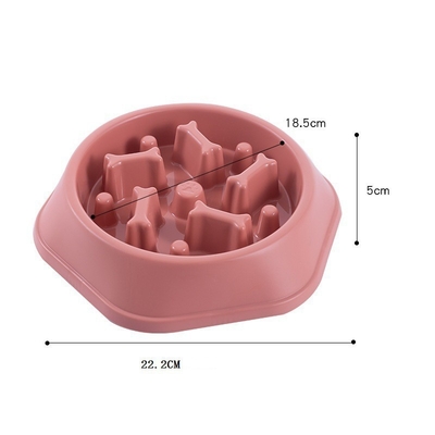 Pet PP Bone Shaped Slow Food Bowl Non Slip Small And Medium Sized Dog Bowl