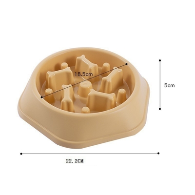 Pet PP Bone Shaped Slow Food Bowl Non Slip Small And Medium Sized Dog Bowl