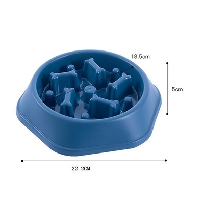 Pet PP Bone Shaped Slow Food Bowl Non Slip Small And Medium Sized Dog Bowl