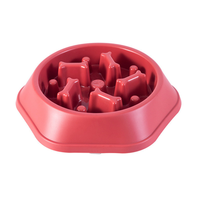 Pet PP Bone Shaped Slow Food Bowl Non Slip Small And Medium Sized Dog Bowl