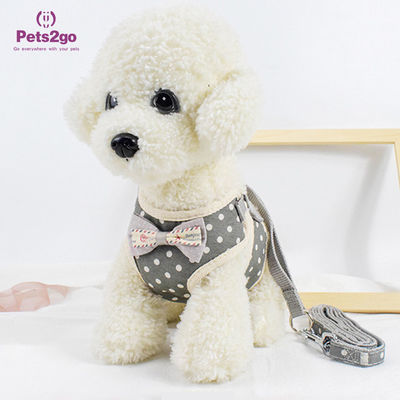 Comfort Custom Grey Dog Harness Vest Durable Dog Leash For Small Puppy