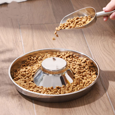 Eating Anti Choking 1000ml Stainless Steel Slow Feeder Bowl