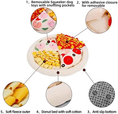 Pizza Design ODM Pet Snuffle Mat For Dogs Iq Training Removable Toys