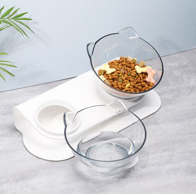 Tilting Style Cat Shape Transparent 370g Pet Food Dish