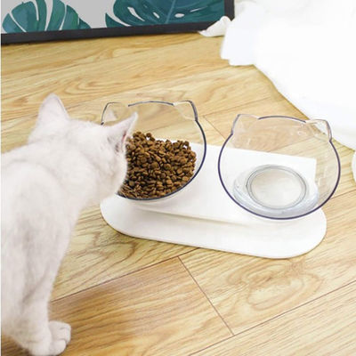 Tilting Style Cat Shape Transparent 370g Pet Food Dish