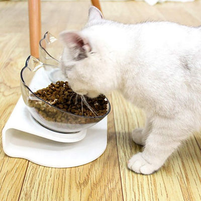 Tilting Style Cat Shape Transparent 370g Pet Food Dish