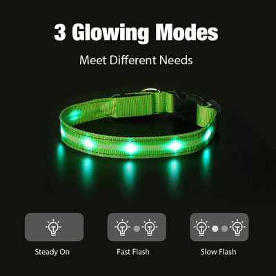 Abs Usb Led Dog Collar Lead Collar For Dogs with Water Resistant Flashing Light