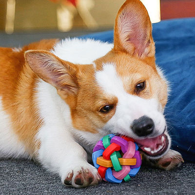 Rubber Molar Bite Resistant Tpr Woven Dog Ball Pet Chew Toys 8cm