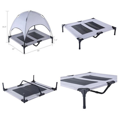 ODM Outdoor Mesh Cooling Raised Dog Bed With Canopy