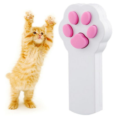 Paw Shaped 3 In 1 Interactive Red Laser Cat Toy With Lanyard