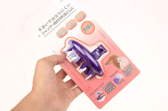 Multi Colored Silica Gel Pet Bath Massage Brush