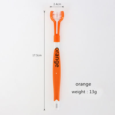 Three Head Three Sided Plastic Pet Toothbrush