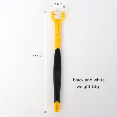 Three Head Three Sided Plastic Pet Toothbrush