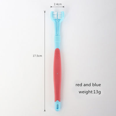 Three Head Three Sided Plastic Pet Toothbrush