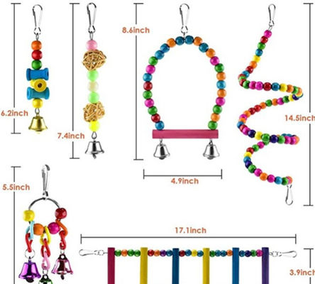 5 Packs Swing Chewing Hanging Vocalize Bird Perches Toys