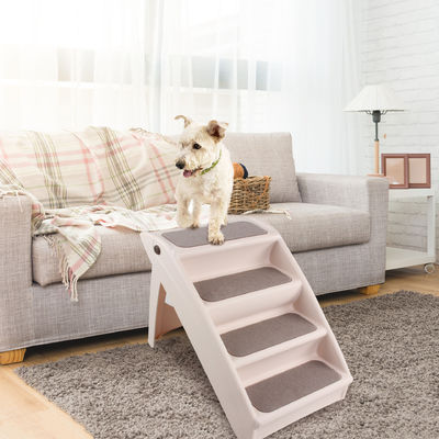 Four Section Foldable Plastic 43x14x80cm Dog Ramp High Bed Non Slip